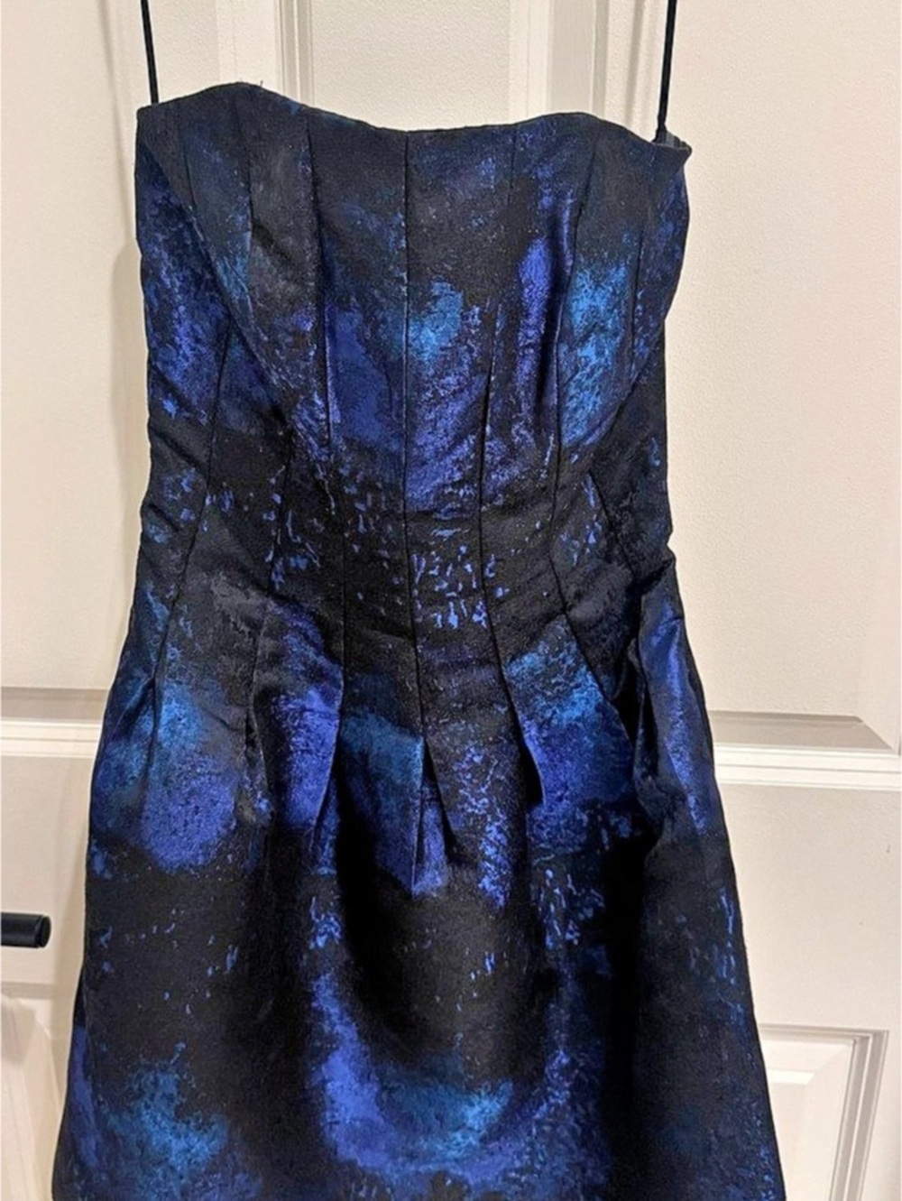 H&M Abstract Blue & Black Mini Dress Size 4 Like New